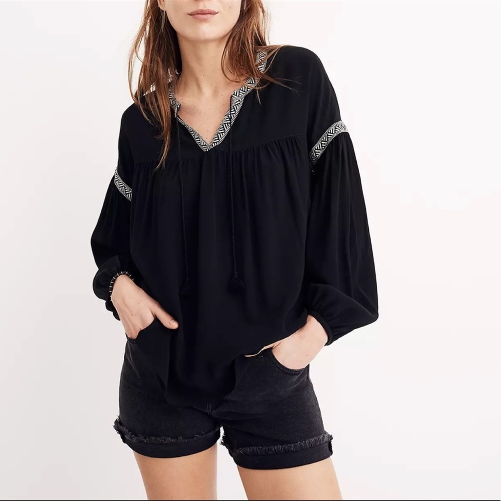 Madewell Blouson Sleeve Top Blouse Size XS